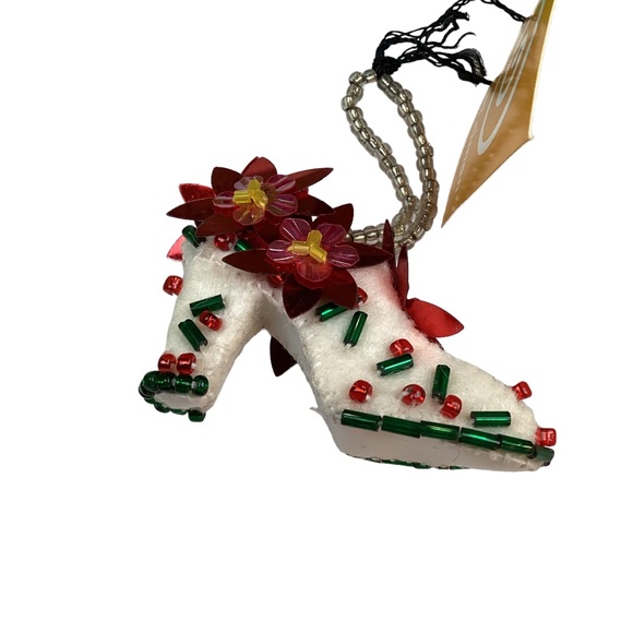 Michael Simon Handmade Poinsettia Shoe Christmas Tree Ornament - Picture 7 of 14